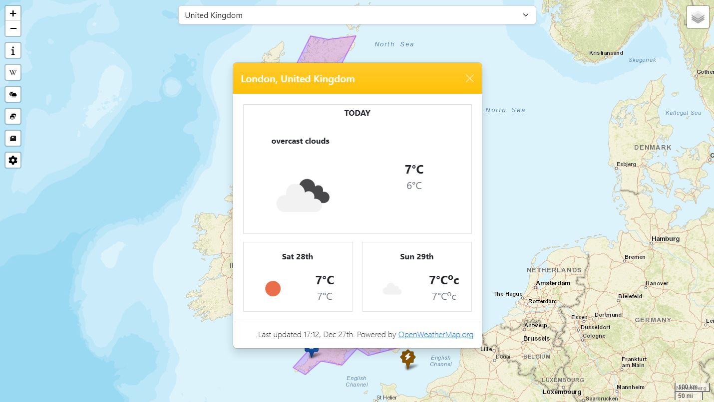 current weather modal